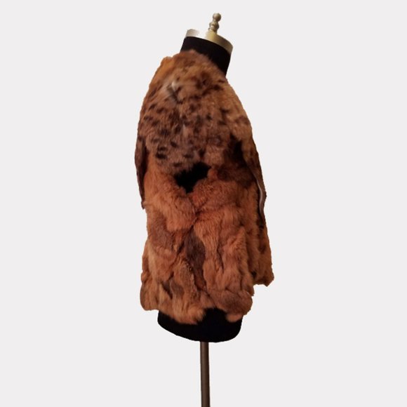 Vtg 80s Multicolor Animal Print Fur Vest S - Picture 2 of 11